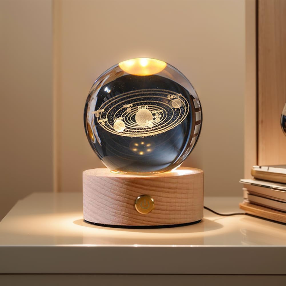 Nestifyx™ StarCore Lamp – 3D Engraved Crystal Ball Light