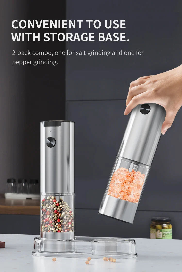 Nestifyx™ Electric Salt & Pepper Grinder – Adjustable Coarseness, Battery Powered
