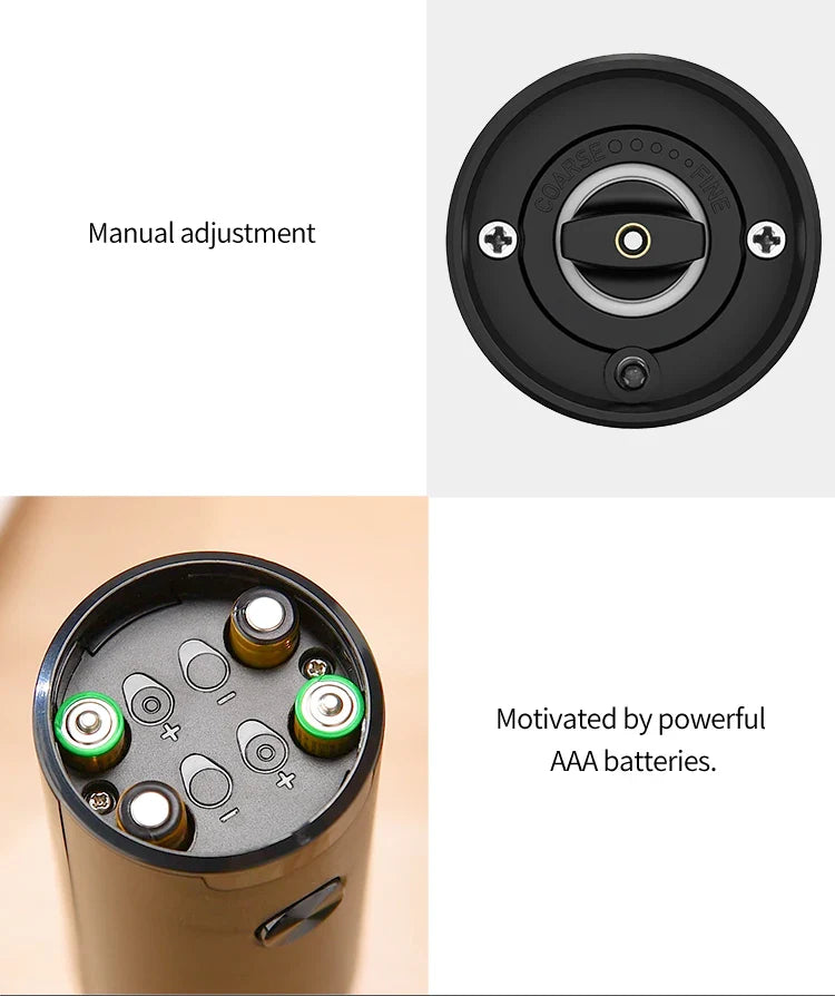 Nestifyx™ Electric Salt & Pepper Grinder – Adjustable Coarseness, Battery Powered