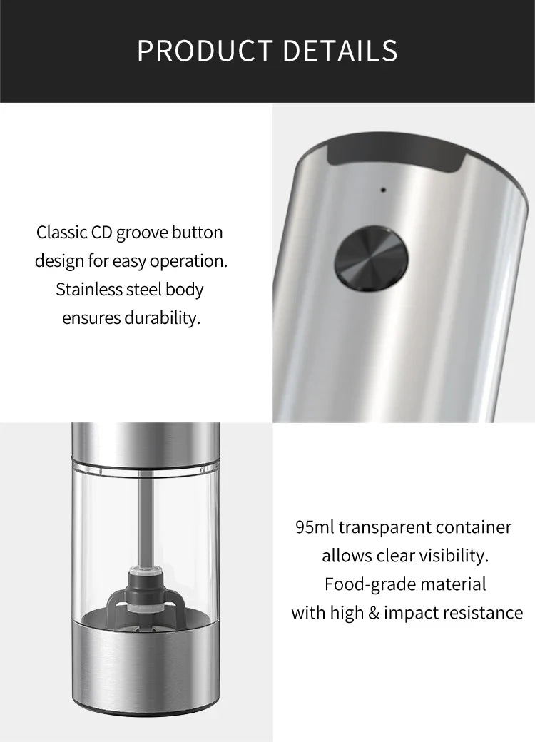 Nestifyx™ Electric Salt & Pepper Grinder – Adjustable Coarseness, Battery Powered