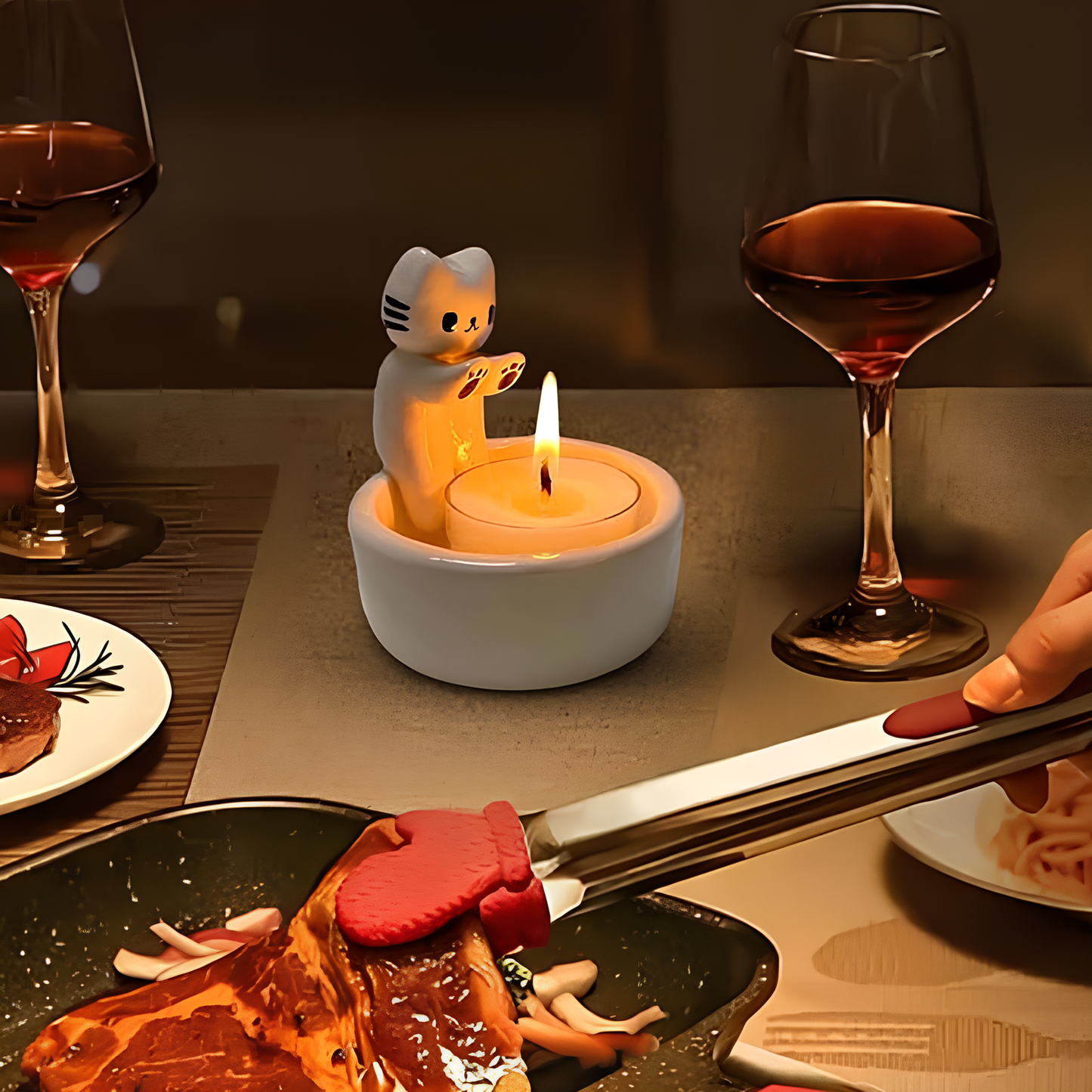 Nestifyx™ PurrGlow Holder – Cute Cat Candle Holder